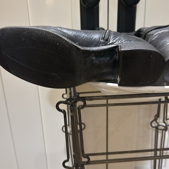 Prada, tall black boots. Size 38.5 black Calf- skin. Gold hardware.￼ - Picture 8 of 12